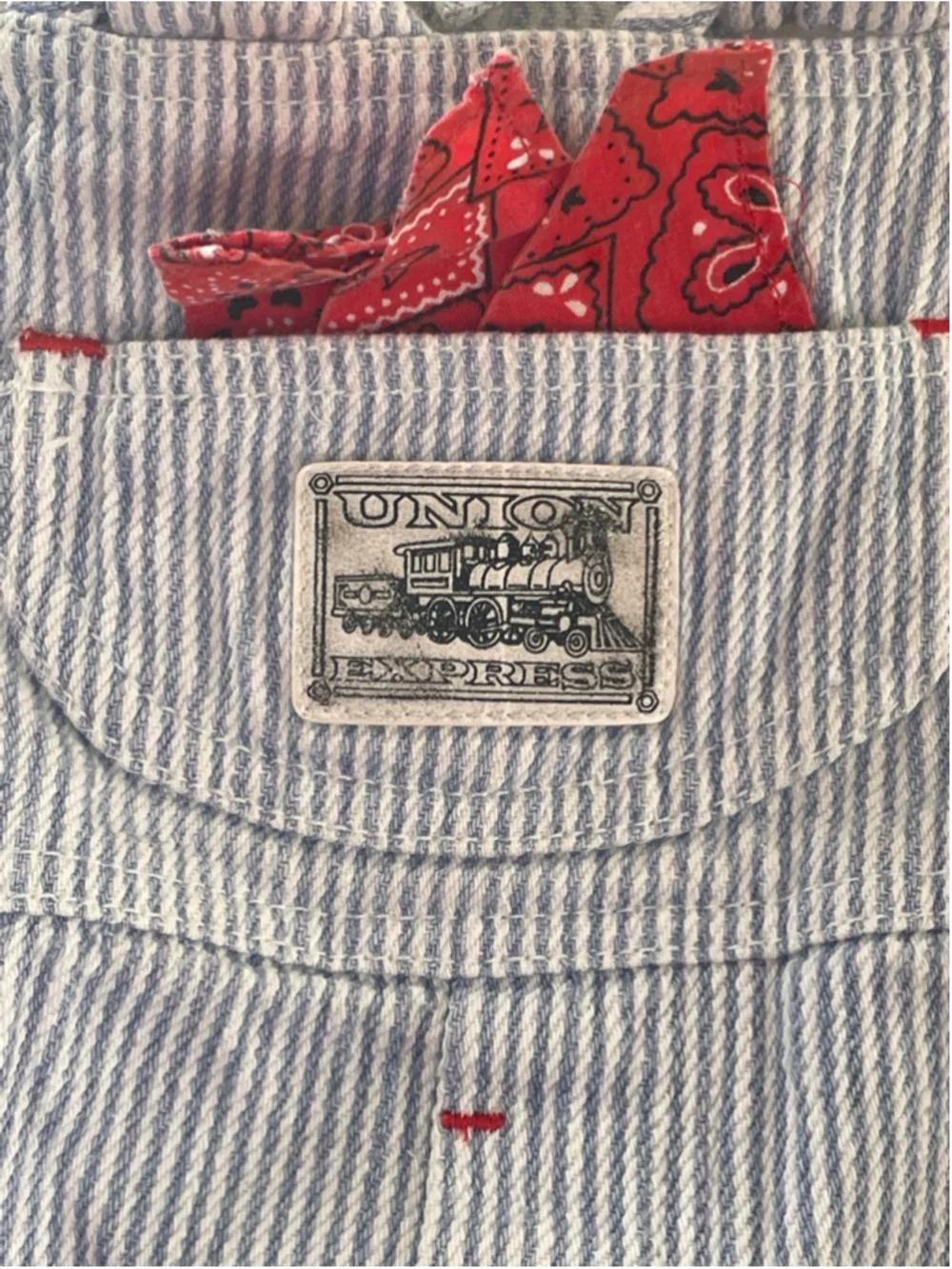 Vintage Union Express Train Conductor Overalls 3-6 Months striped